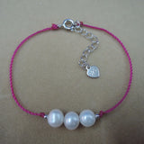 AAA Freshwater Pearl Bracelet Set - 3 PCS, Rope Bracelet, Egg Shape Pearl