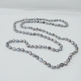 Gray Freshwater Pearl Long Necklace - 120 cm
