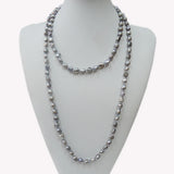Gray Freshwater Pearl Long Necklace - 120 cm