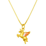 18k Rainbow Unicorn Pendant Necklace for Women