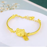 18k Tiger Bracelet 999 Soild Bangles Jewelry Wedding