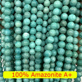 A+ Amazonite Stone Beads 8mm Smooth Round Beads