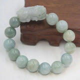 100% Natural A Jade/Jadeite 13mm Beads Pixiu Link Bangle Bracelet