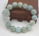100% Natural A Jade/Jadeite 13mm Beads Pixiu Link Bangle Bracelet