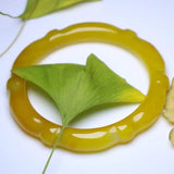 Hand-Carved Emerald Bangles Yellow Chalcedony Bracelet