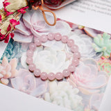 Rose Quartz Bracelet Natural Stone Gemstone Chakras Bead Lover