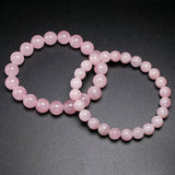 Rose Quartz Bracelet Natural Stone Gemstone Chakras Bead Lover