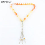 100% Natural Agate 33 Beads Muslim Bracelet Tasbih Alla Prayer Beaded
