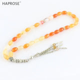 100% Natural Agate 33 Beads Muslim Bracelet Tasbih Alla Prayer Beaded