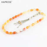 100% Natural Agate 33 Beads Muslim Bracelet Tasbih Alla Prayer Beaded