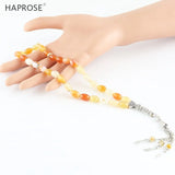 100% Natural Agate 33 Beads Muslim Bracelet Tasbih Alla Prayer Beaded