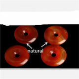 Natural Agate Amulet Jade Pendant Circle Donut Necklace