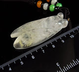 Natural Albite Jade Pendant Shuimo Jade Carved Cicada Pendant Necklace