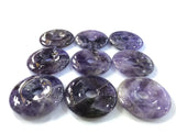 Natural Amethyst Donut Gemstone Charms Pendant 5pcs