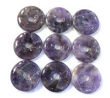 Natural Amethyst Donut Gemstone Charms Pendant 5pcs