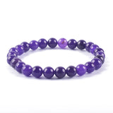 Natural Amethysts Bracelet Purple Stone Beaded Couple Brazalete