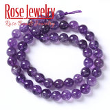 100% Natural Amethysts Crystal Beads 4-12mm 15 Inch