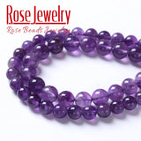100% Natural Amethysts Crystal Beads 4-12mm 15 Inch