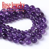 100% Natural Amethysts Crystal Beads 4-12mm 15 Inch