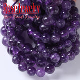 100% Natural Amethysts Crystal Beads 4-12mm 15 Inch