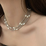 Baroque Freshwater Pearl Stainless Steel Necklace