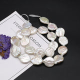 Natural Baroque Pearl Bead Round Disc Shape for Jewelry Making