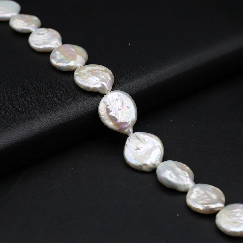 Natural Baroque Pearl Bead Round Disc Shape for Jewelry Making