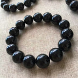 Natural Tourmaline Round Beads Bracelet Men And Women Wealth Exorcise Evil