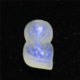Natural Moonstone Crystal Pendant Fox Carved Beads Healing Luck Gift Jewelry