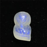 Natural Moonstone Crystal Pendant Fox Carved Beads Healing Luck Gift Jewelry
