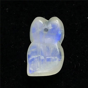 Natural Moonstone Crystal Pendant Fox Carved Beads Healing Luck Gift Jewelry