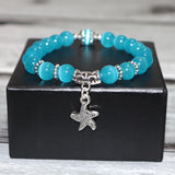 Cat Eyes Stone Bracelet Women Starfish Pendant Birthday Gift
