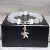 Cat Eyes Stone Bracelet Women Starfish Pendant Birthday Gift