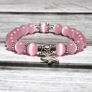 Cat Eyes Stone Bracelet Women Starfish Pendant Birthday Gift