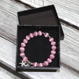 Cat Eyes Stone Bracelet Women Starfish Pendant Birthday Gift