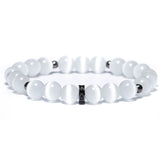 Natural Cat Eyes Stone Bracelet Women Pave Setting Zircon Beaded Bracelet