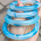 Natural Chalcedony Ice Bracelet Women Jade Bangle Jewelry