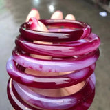 Natural Chalcedony Ice purple bracelets women handcarved jade bangle jewelry