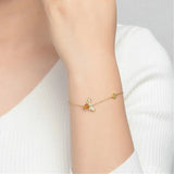 Natural Citrine Bracelet 925 Silver Charm Yellow Bee Gemstone CCHI002