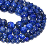 100% Natural Lapis Lazuli Beads AAAAA Round Loose Beads for Jewelry Making