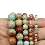 Natural Dark Shoushan Stone Round Loose Beads 4-12mm
