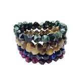 Natural Faceted Tiger Eyes Bracelet 8mm Stone Strand
