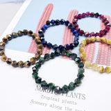 Natural Faceted Tiger Eyes Bracelet 8mm Stone Strand
