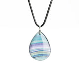 Natural Fluorite Water Drop Pendant Reiki Healing Crystal Pendulum