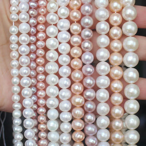 100% Natural Fresh Water pearl 5-10mm Oval Beads