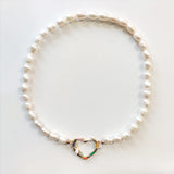 Natural Freshwater Choker Colorful Spiral Pendant Heart-shaped Jewelry