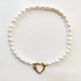 Natural Freshwater Choker Colorful Spiral Pendant Heart-shaped Jewelry