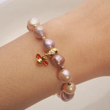 100% Natural Freshwater Edsion pearl bracelet Magnetic buckle bracelet