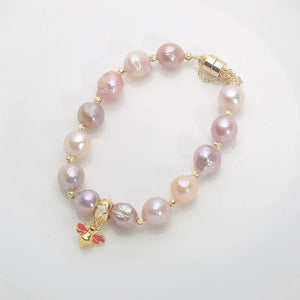 100% Natural Freshwater Edsion pearl bracelet Magnetic buckle bracelet