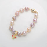 100% Natural Freshwater Edsion pearl bracelet Magnetic buckle bracelet
